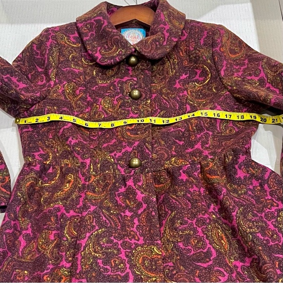 Plenty Paisley Print Wool Blend Princess Coat - Picture 10 of 13